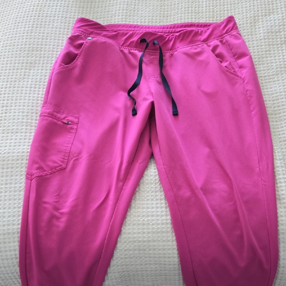 Figs Pink Jogger Scrub Pants with Drawstring